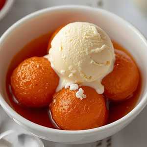 Gulab Jamun With Vanilla Ice Cream