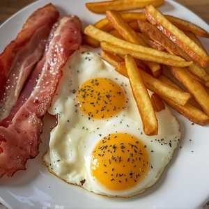 3 Eggs With Peameal Bacon House Cut