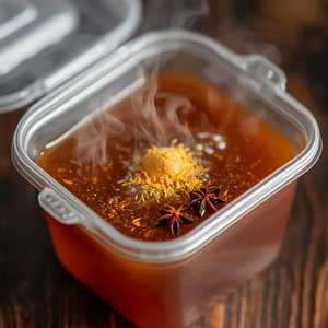 Take out soup with food