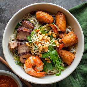 49. Bún Thịt Nướng Chả Giò, Chạo Tôm