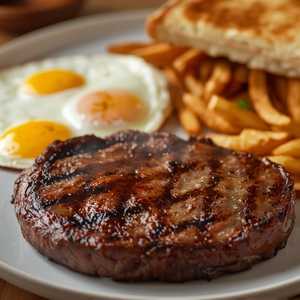 3 Eggs with Sirloin Steak