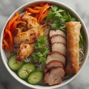 B5 Bún gà nướng, thịt nướng, chả giò