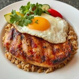 C7 Cơm gà nướng, sườn nướng, ốpla