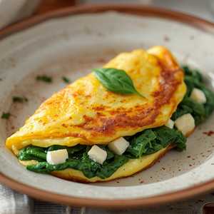 Spinach Omelette With Feta Cheese