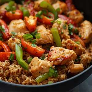 Schezwan Chicken Hakka Fried Rice