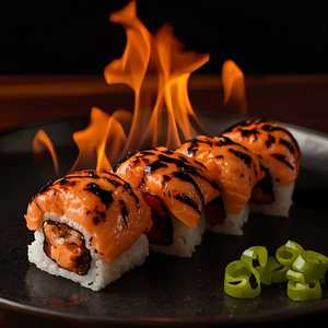 Salmon On Fire Roll