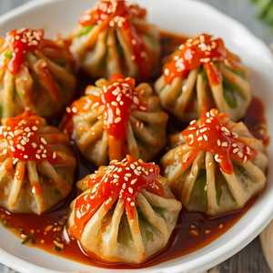 Vegetable Momo - Sweet and Chilli