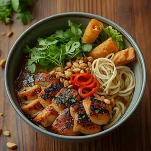 54. Bún Gà Nướng Chả Giò