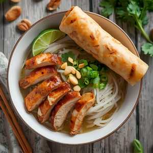 B3A Bún gà nướng, chả giò