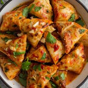 Chilli Garlic Momos (Veg)