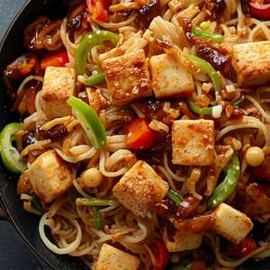 V7 Mì xào rau cải và đậu hủ