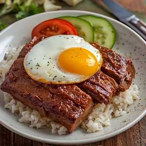 C5 Cơm sườn bò non, ốpla
