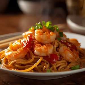 Schezwan Shrimp Hakka Noodles